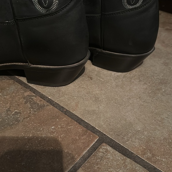 Women’s Black Leather Tony Lama Cowboy Boots Size 10 - Picture 4 of 4
